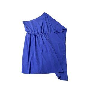 Soprano Royal Blue One Shoudler Flowy Dress S A-line Grecian Knee Length